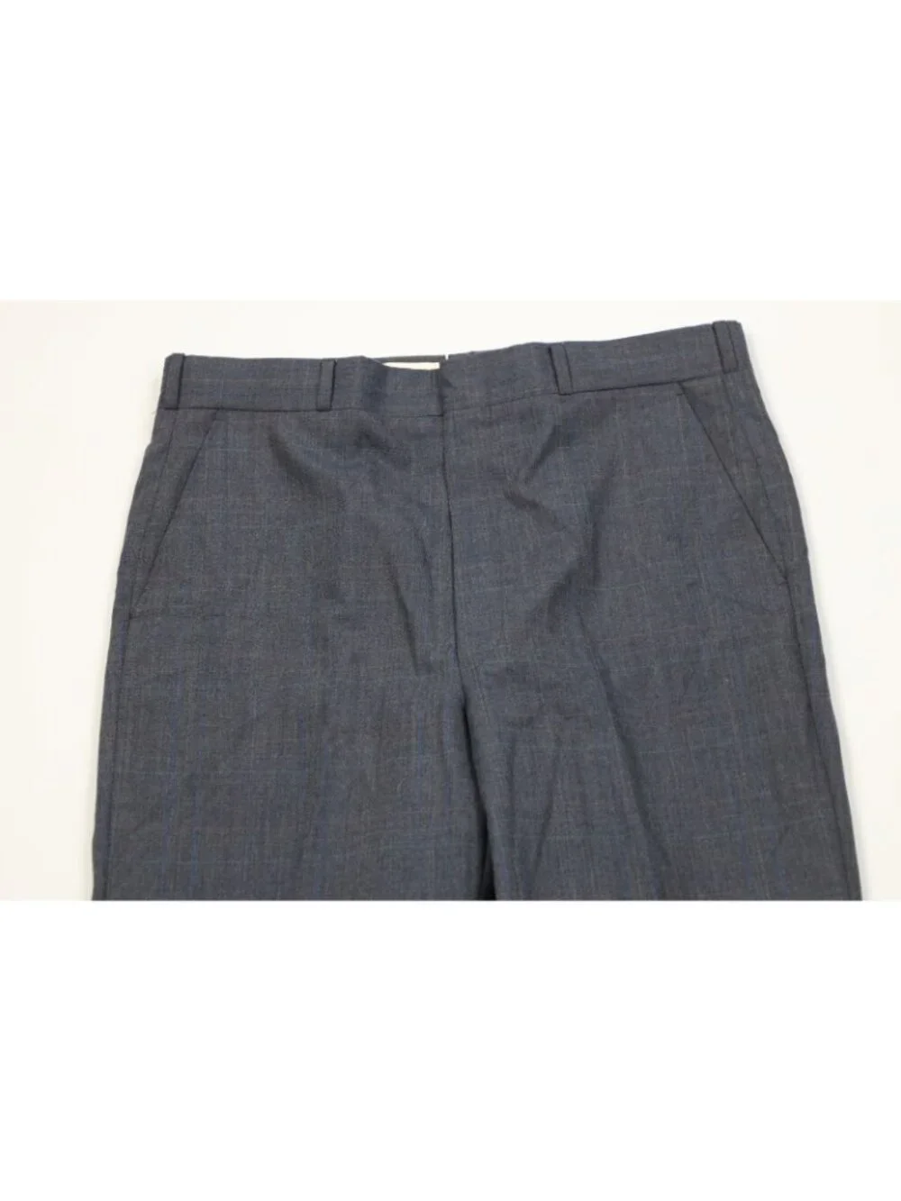 Deadstock Vintage 70s Mens 41R 2 Piece Wool Suit Blue Plaid Wide Leg 35x32 USA
